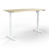 OL Quick Stand Desk in New Oak Top with White Base