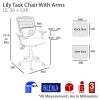 MA Lily Task Chair - Chrome Base with Arms