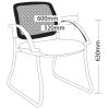 ST Maxi Mesh Back Sled Base Hospitality Chair - Black