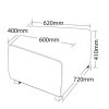 ST Clip Trapezium Reception Area Ottoman