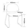 ST Vera Sled Base Round Back Fabric Upholstered Training Chair