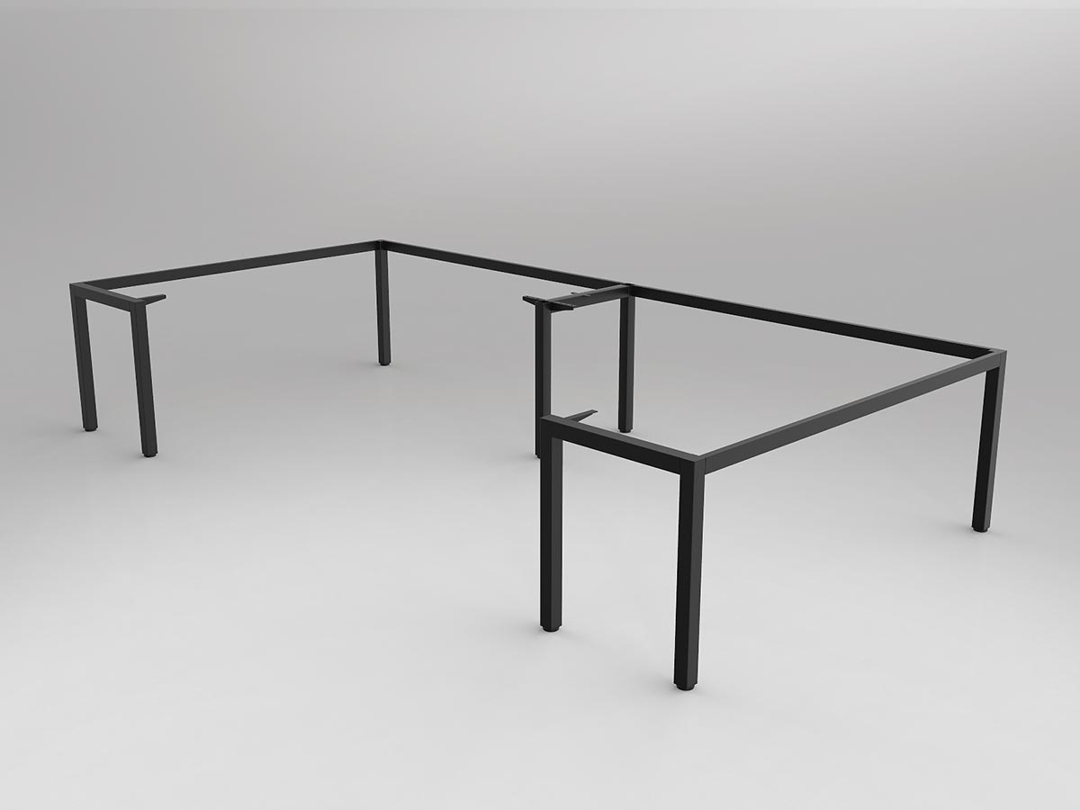 AXB2SWU18186_W_F OL Axis Black 90° Corner 2-User Workspace Frame
